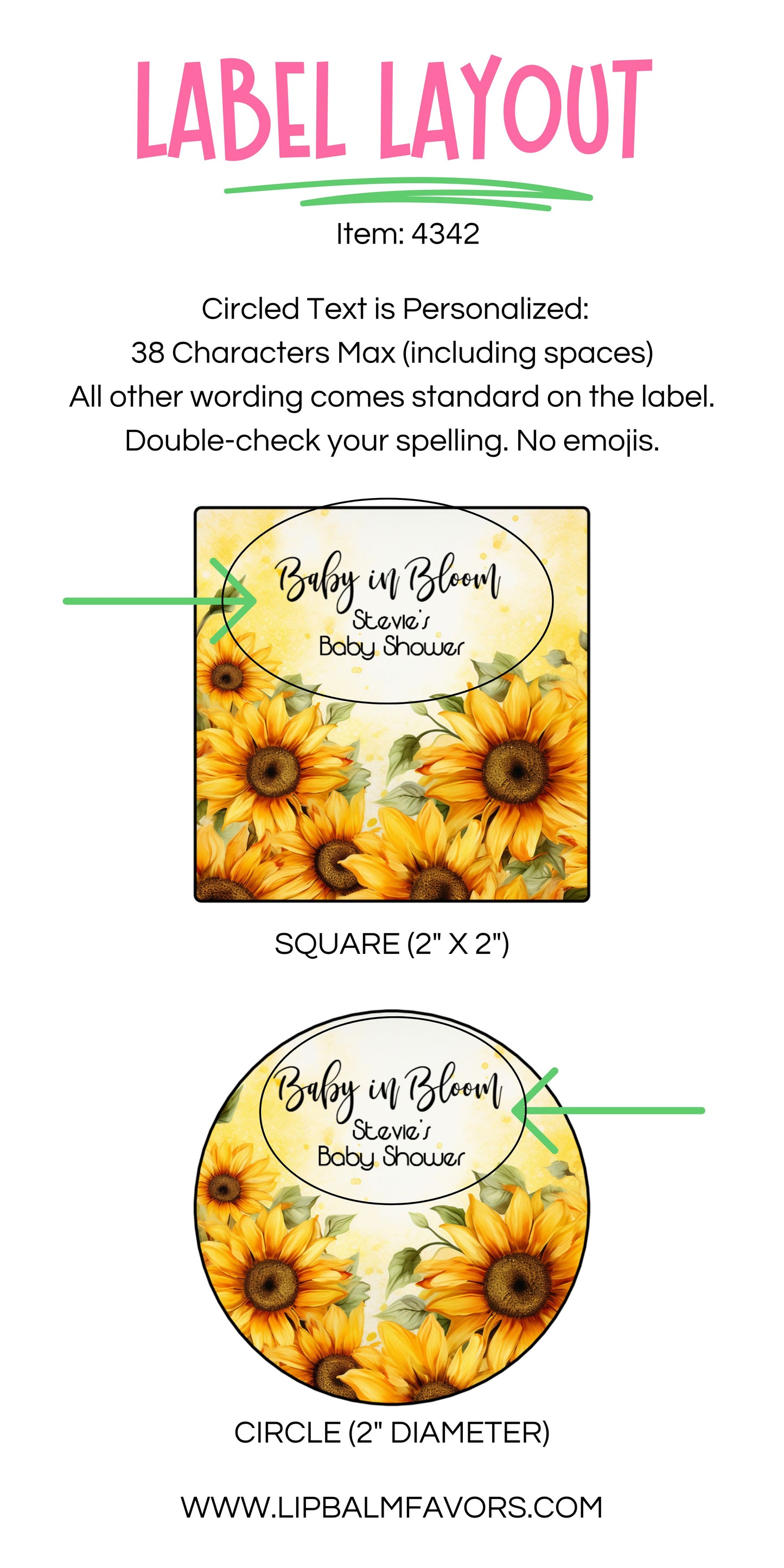 Sunflower Theme Baby Shower PRINTED 2" Square or Round Party Favor LABELS | Sunflower Bridal Shower Stickers for Favors | Fall Rustic [4342]