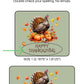 Happy Thanksgiving Turkey Themed PRINTED Lip Balm LABELS | Thanksgiving or Friendsgiving Table Lip Balm Favor Sticker [5001]