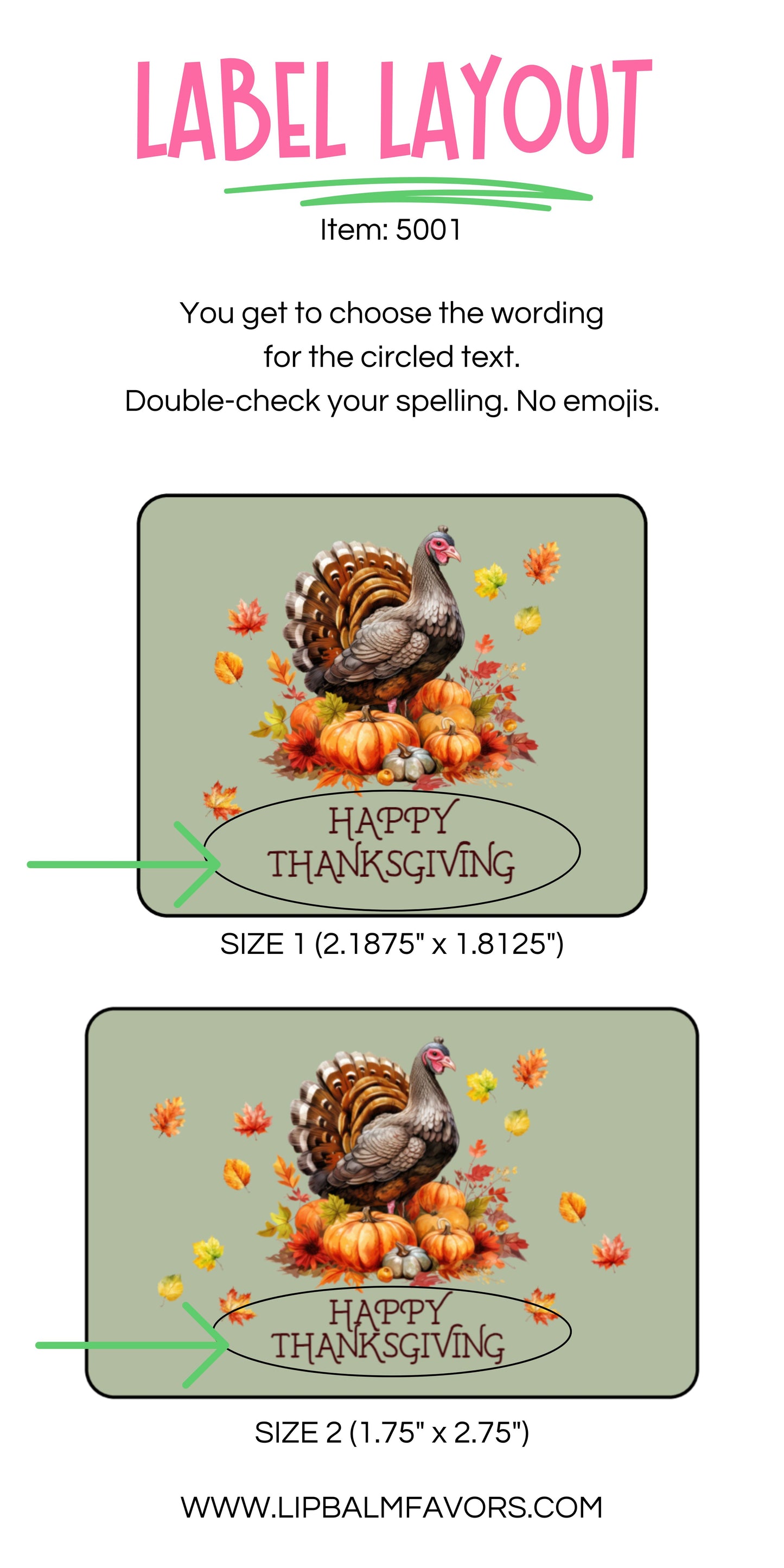 Happy Thanksgiving Turkey Themed PRINTED Lip Balm LABELS | Thanksgiving or Friendsgiving Table Lip Balm Favor Sticker [5001]