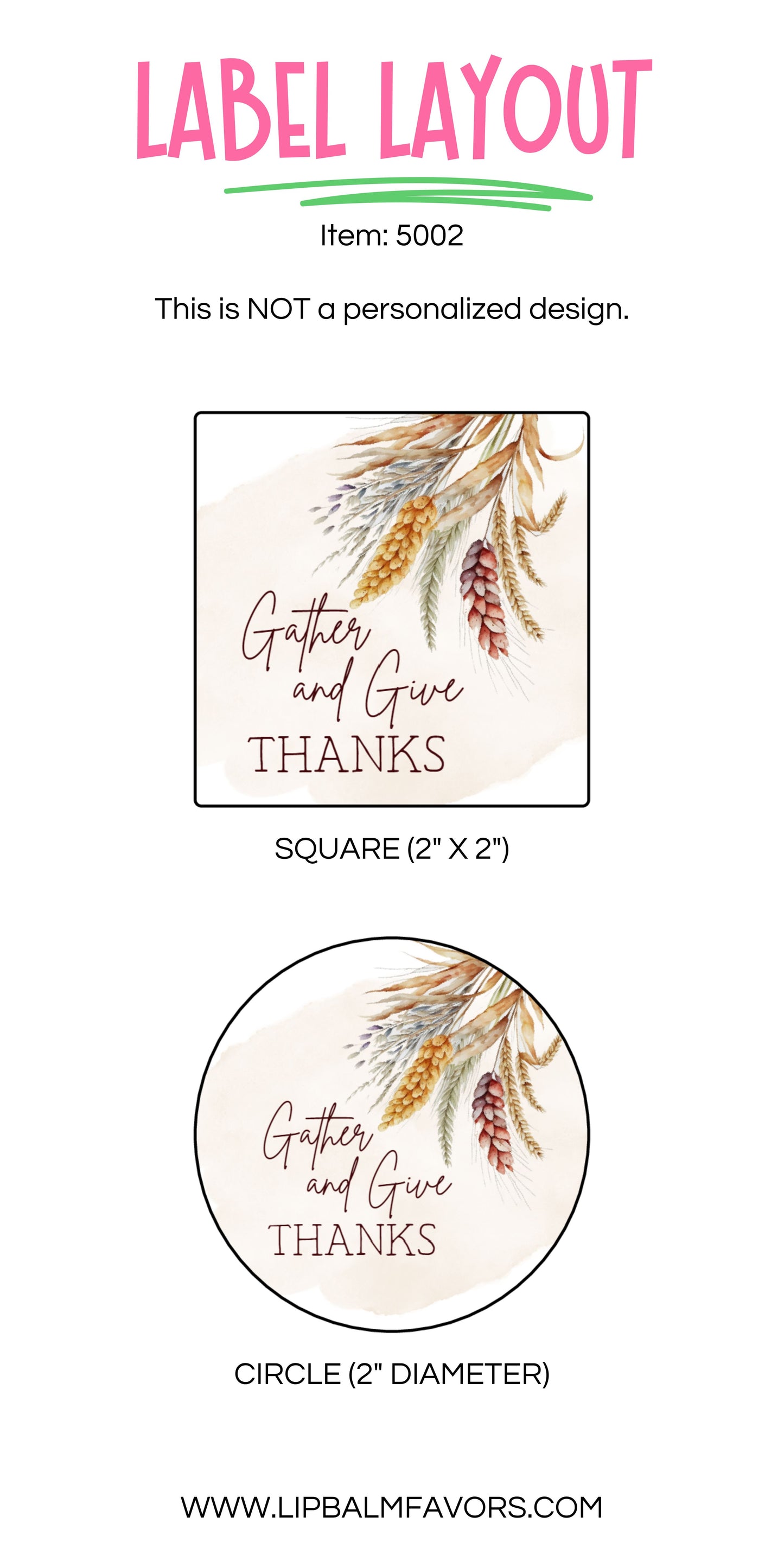 Gather and Give Thanks Thanksgiving PRINTED 2" Square or Round Party Favor LABELS | Friendsgiving Potluck Party Favor Stickers [5002]