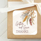 Gather and Give Thanks Thanksgiving PRINTED 2" Square or Round Party Favor LABELS | Friendsgiving Potluck Party Favor Stickers [5002]