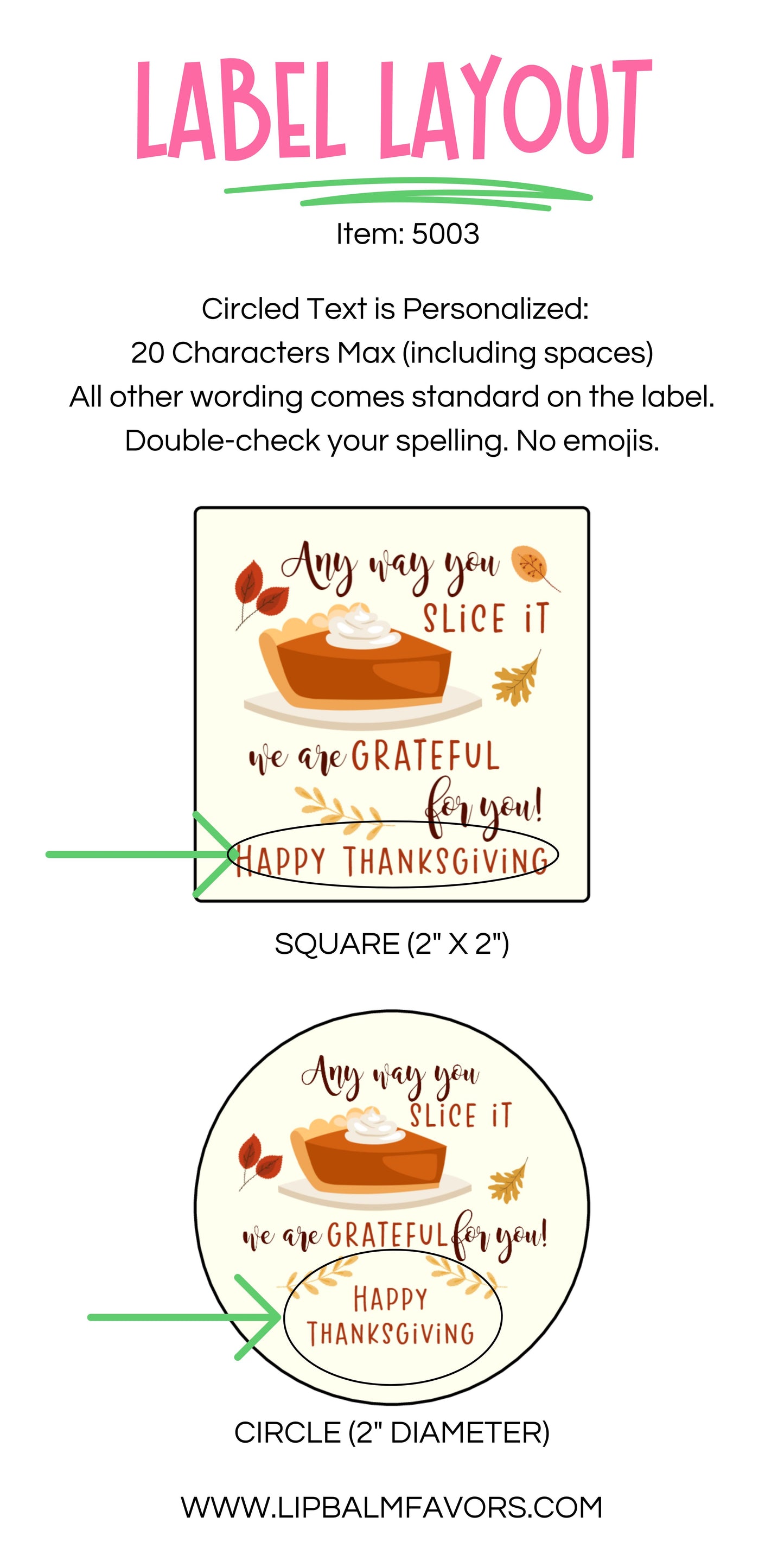 Any Way You Slice It We Are Grateful For You Thanksgiving PRINTED 2" Square or Round Party Favor LABELS | Friendsgiving Favor Sticker [5003]