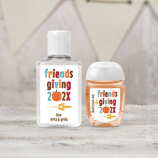 Friendsgiving Personalized PRINTED Hand Sanitizer LABELS - Perfect Party Labels for Your Friendsgiving Brunch or Dinner! [5005]