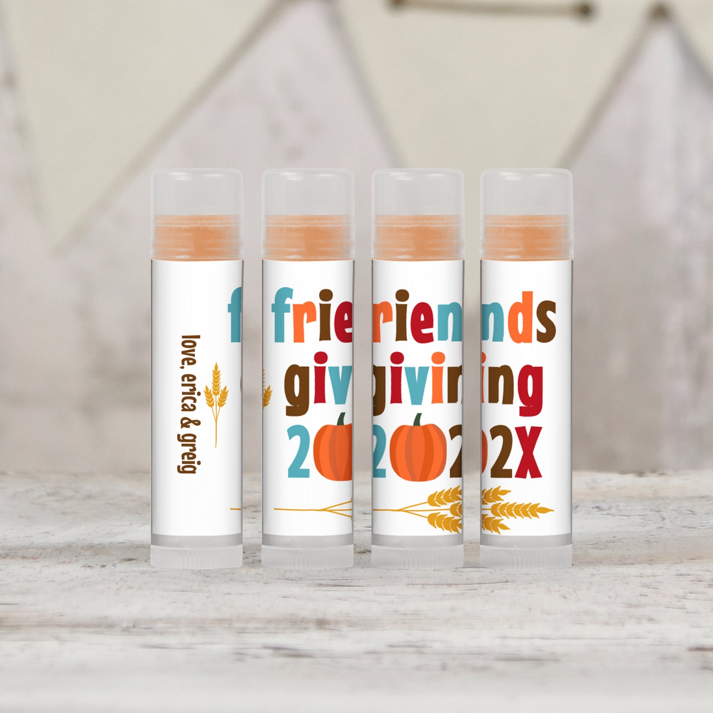 Friendsgiving Personalized PRINTED Lip Balm LABELS | Friendsgiving Favors | Friends Thanksgiving Dinner | Friendsgiving Brunch Favor [5005]