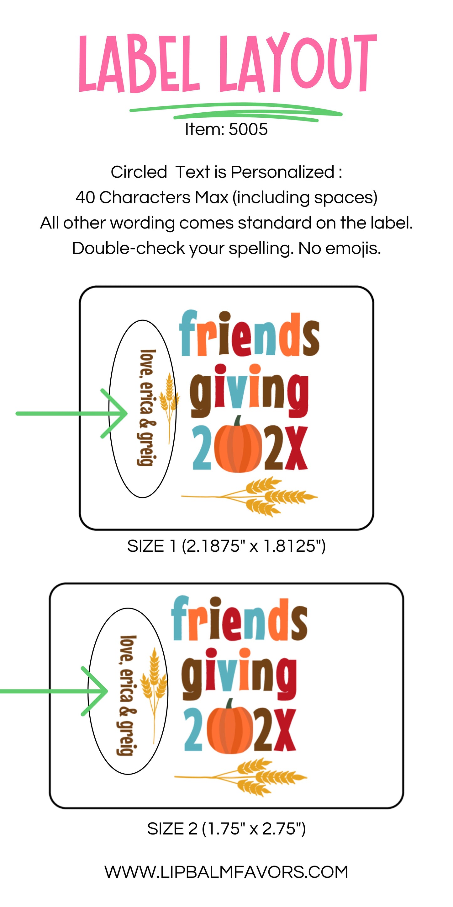 Friendsgiving Personalized PRINTED Lip Balm LABELS | Friendsgiving Favors | Friends Thanksgiving Dinner | Friendsgiving Brunch Favor [5005]