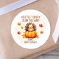 A Little Turkey is on the Way Baby Shower PRINTED 2" Square or Round Party Favor LABELS | November Baby Shower Sticker Thank You [5015]