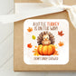 A Little Turkey is on the Way Baby Shower PRINTED 2" Square or Round Party Favor LABELS | November Baby Shower Sticker Thank You [5015]