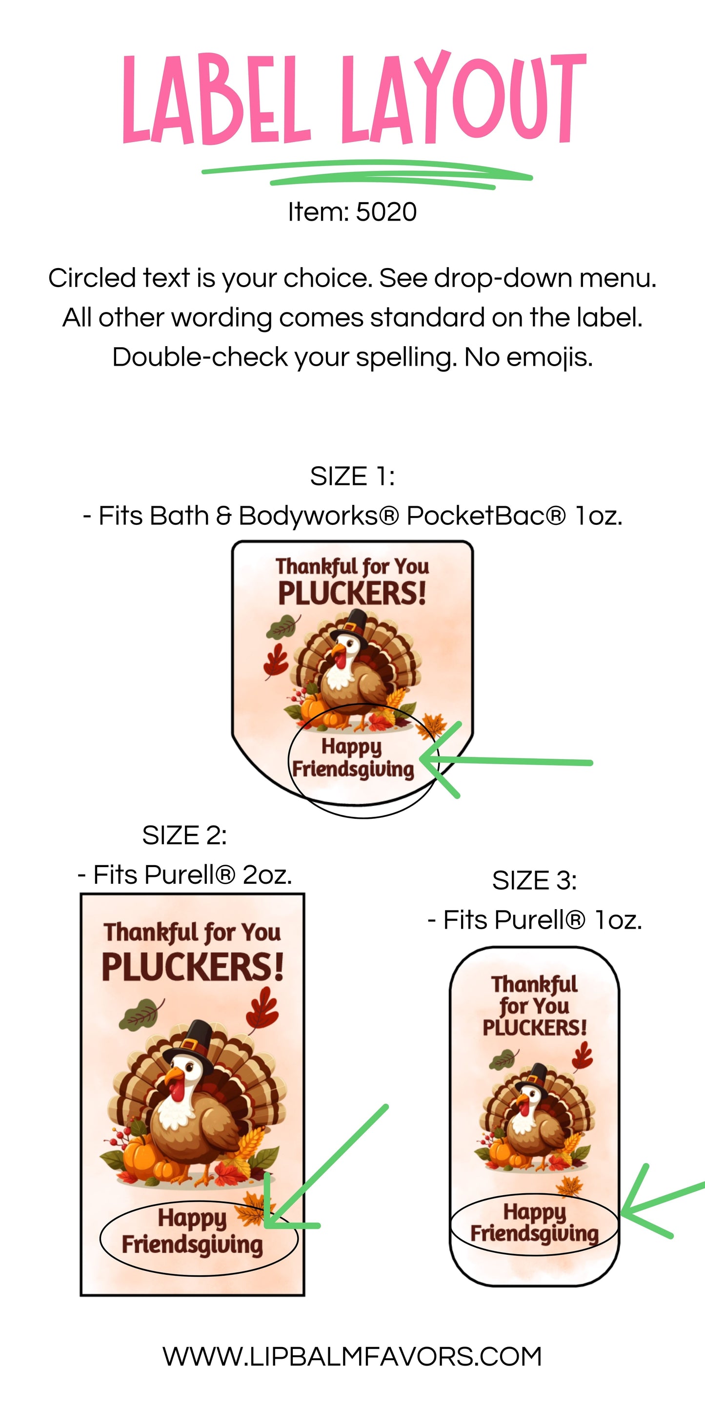 Thankful for you Pluckers Personalized PRINTED Thanksgiving Hand Sanitizer LABELS - Friendsgiving & Thanksgiving Table Favor Ideas [5020]