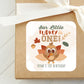 Our Little Turkey is One PRINTED 2" Square or Round Party Favor LABELS | November or Thanksgiving First Birthday Party Favor Sticker [5023]