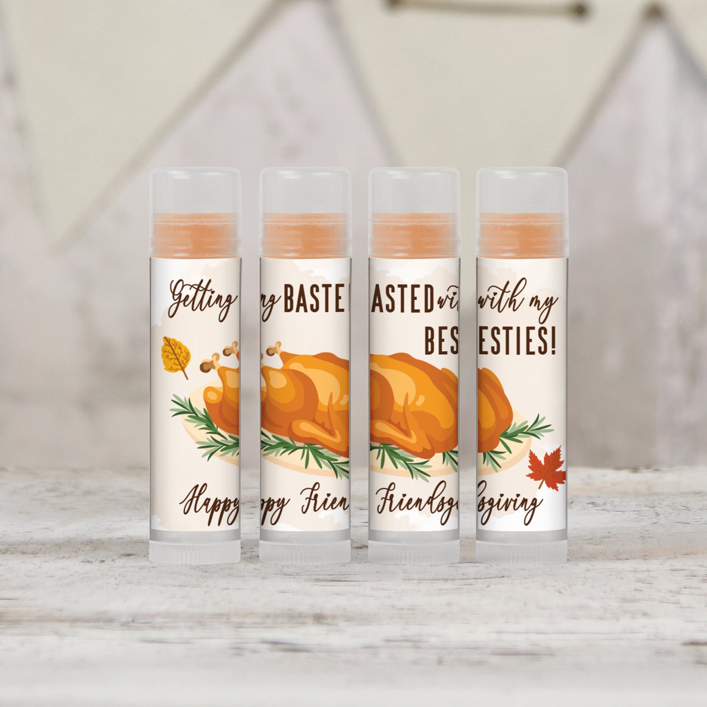 Getting Basted with My Besties PRINTED Thanksgiving Lip Balm Favors LABELS | Happy Friendsgiving or Thanksgiving Party Favors & Ideas [5024]