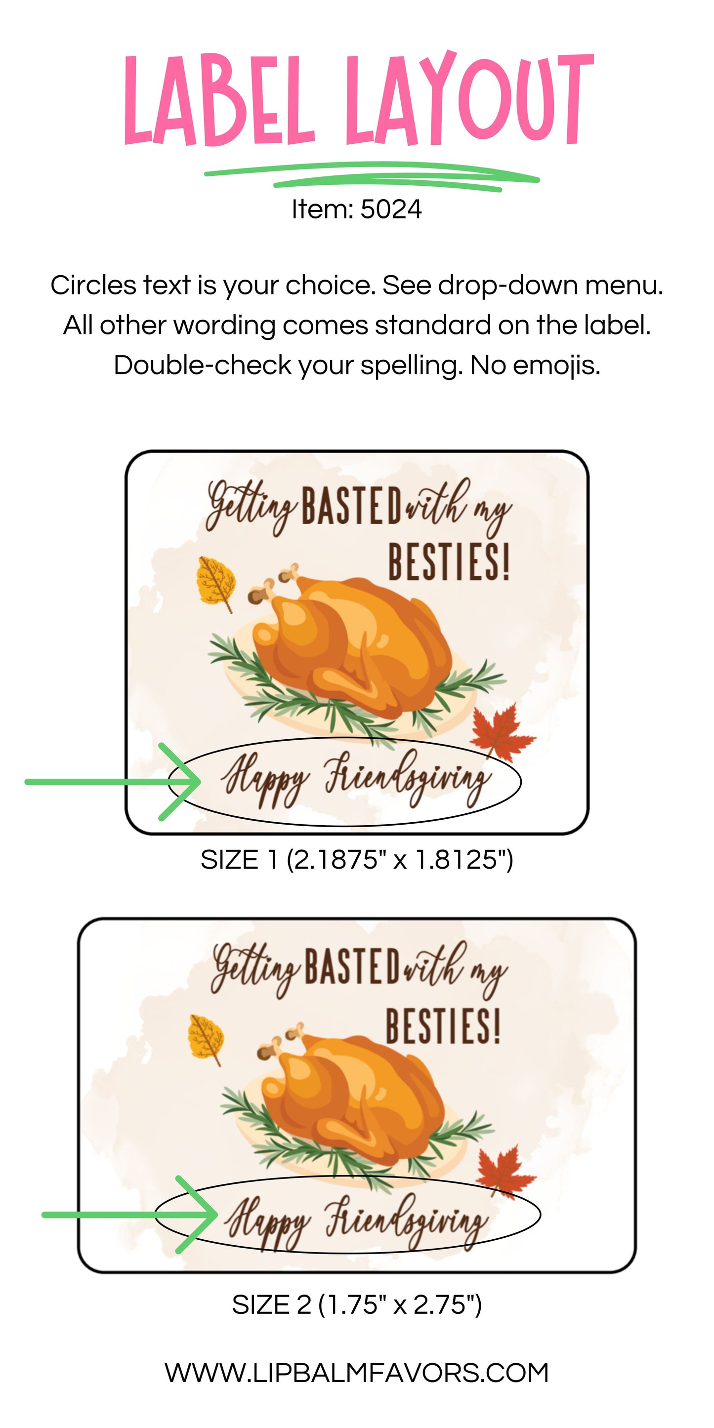 Getting Basted with My Besties PRINTED Thanksgiving Lip Balm Favors LABELS | Happy Friendsgiving or Thanksgiving Party Favors & Ideas [5024]