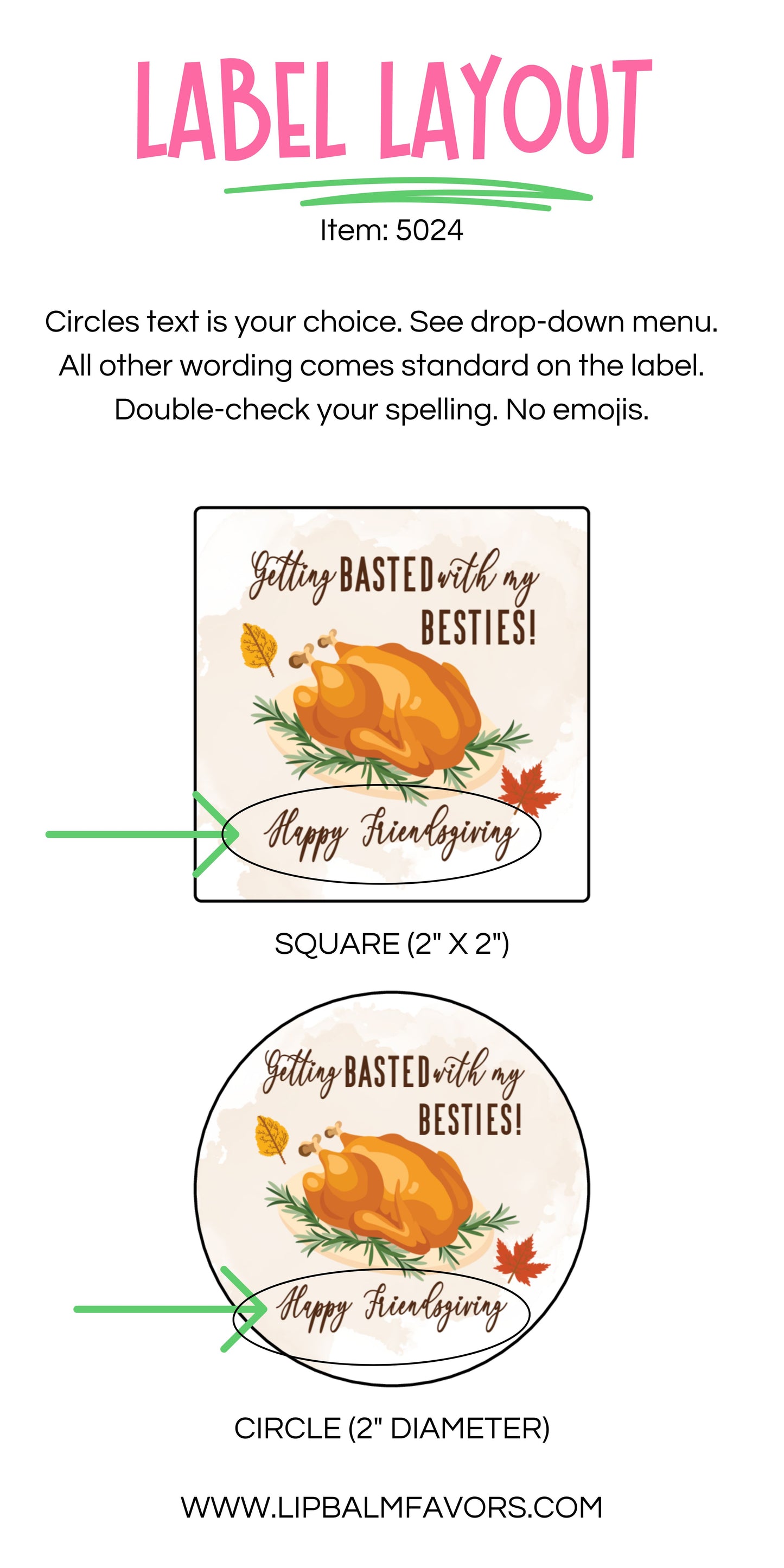 Getting Basted with My Besties Thanksgiving Turkey PRINTED 2" Square or Round Party Favor LABELS | Friendsgiving Stickers for Favors [5024]