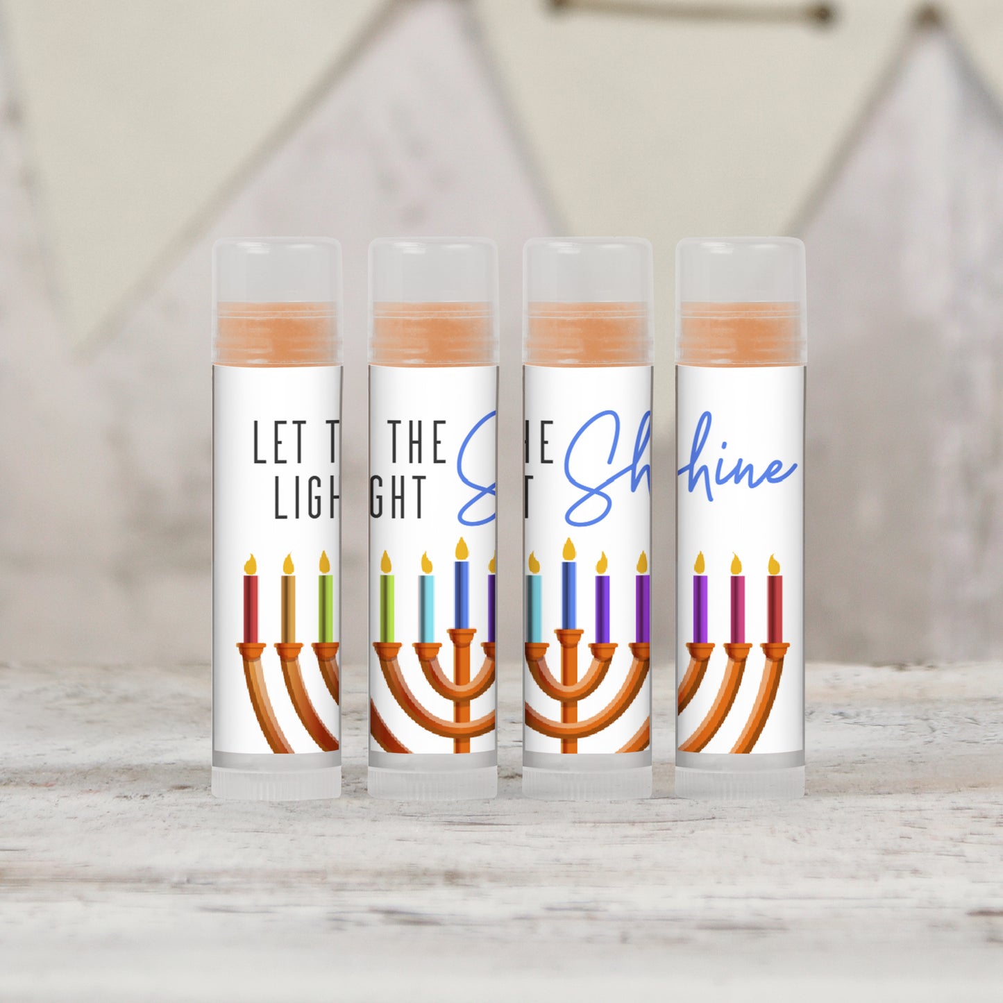 Let the Light Shine PRINTED Hanukkah Lip Balm Favors LABELS - Perfect Gifts for Her, Women, Kids, Teachers, and Chanukah Parties! [5035]