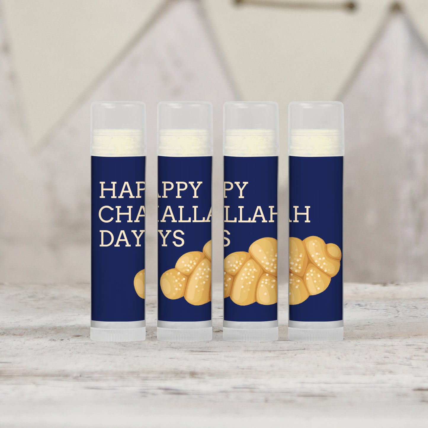 Happy Challah Days PRINTED Hanukkah Lip Balm Favors LABELS - Perfect Gifts for Children, Boys, Girls, Teens, and Family! [5036]