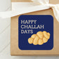 Happy Challah Days Hanukkah PRINTED 2" Square or Round Party Favor LABELS | Chanukah Party Supplies | Hannukah Stickers for Gifts [5036]