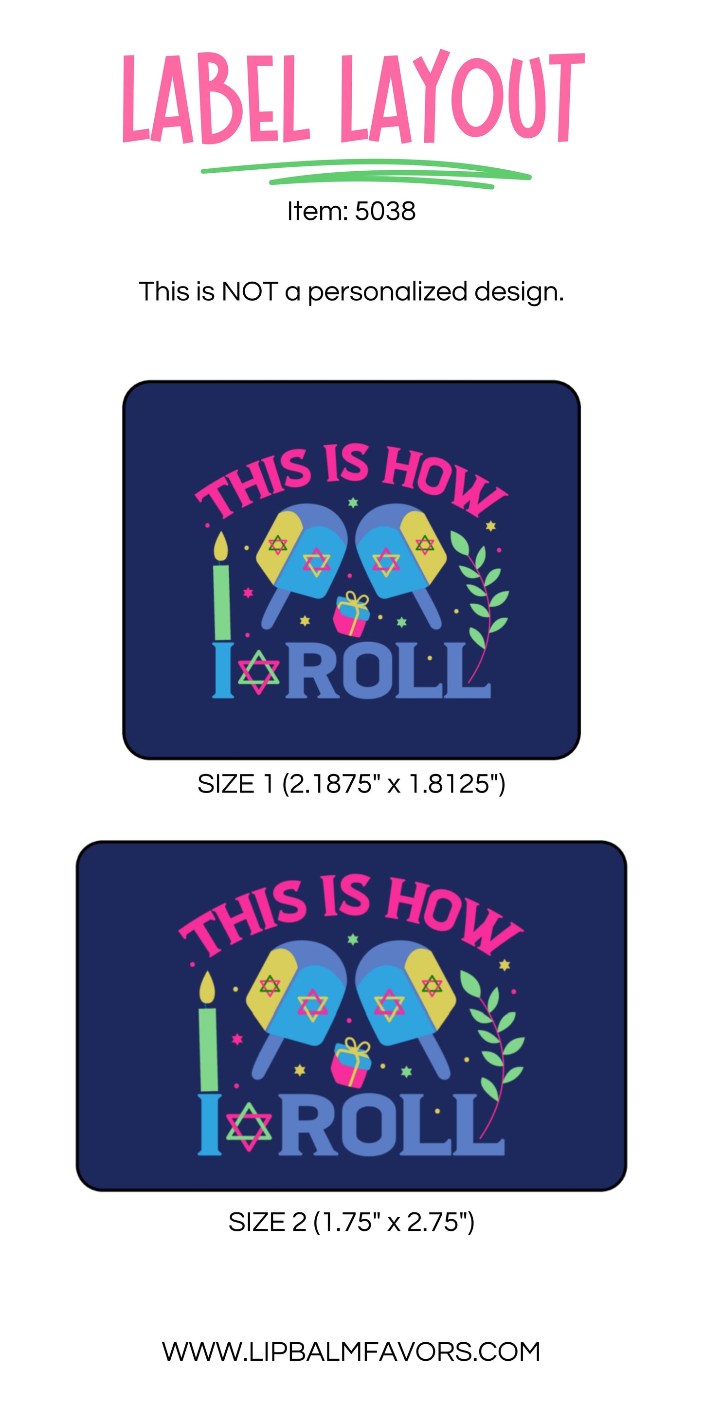 This is How I Roll Hanukkah PRINTED Lip Balm Favors LABELS | Dreidel Themed Chapstick Sticker for Hanukkah | Chanukah Gifts & Favors [5038]