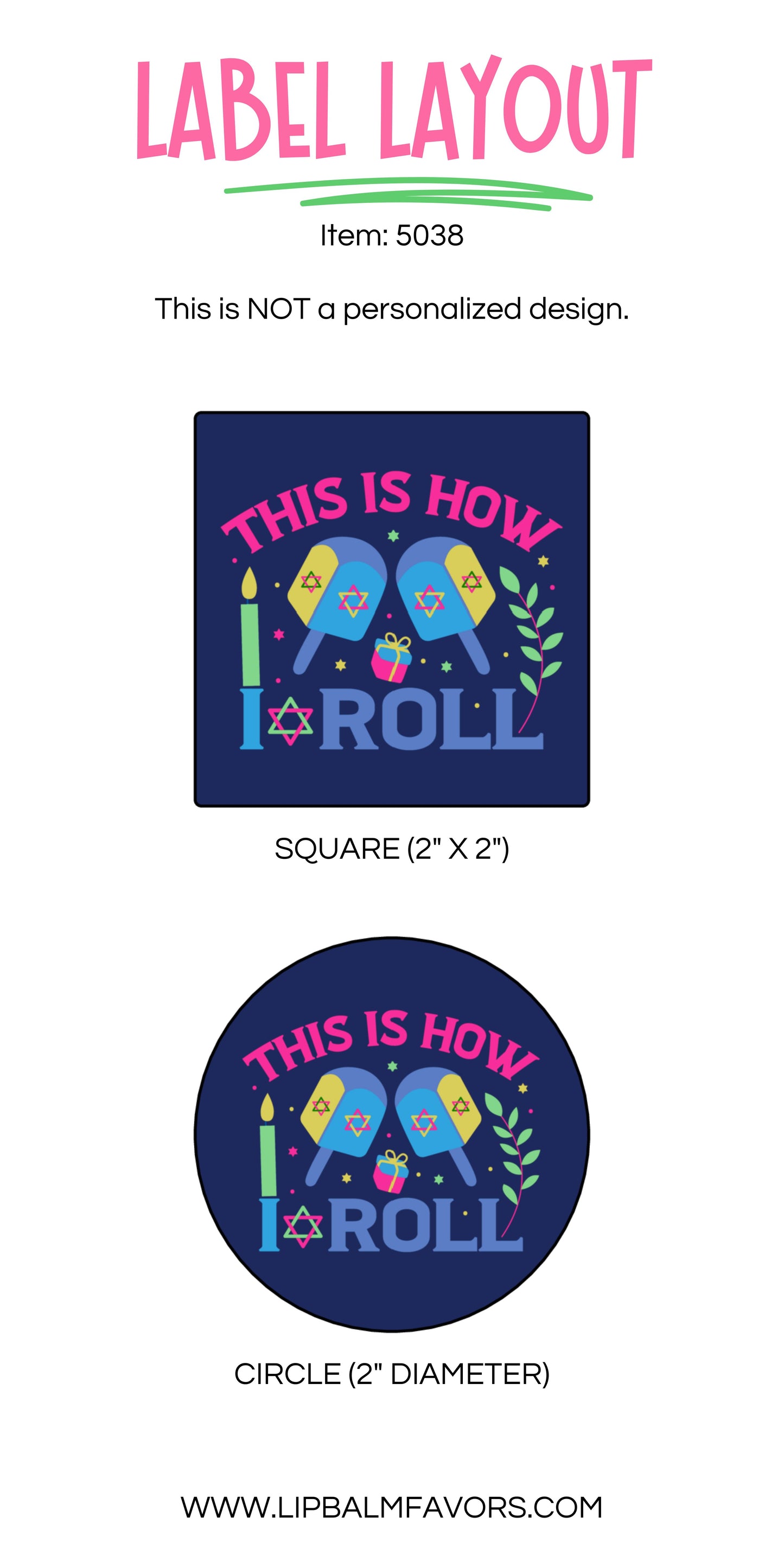 This is How I Roll Hanukkah PRINTED 2" Square or Round Party Favor LABELS | Dreidel Party Supplies | Chanukah Stickers for Gifts [5038]