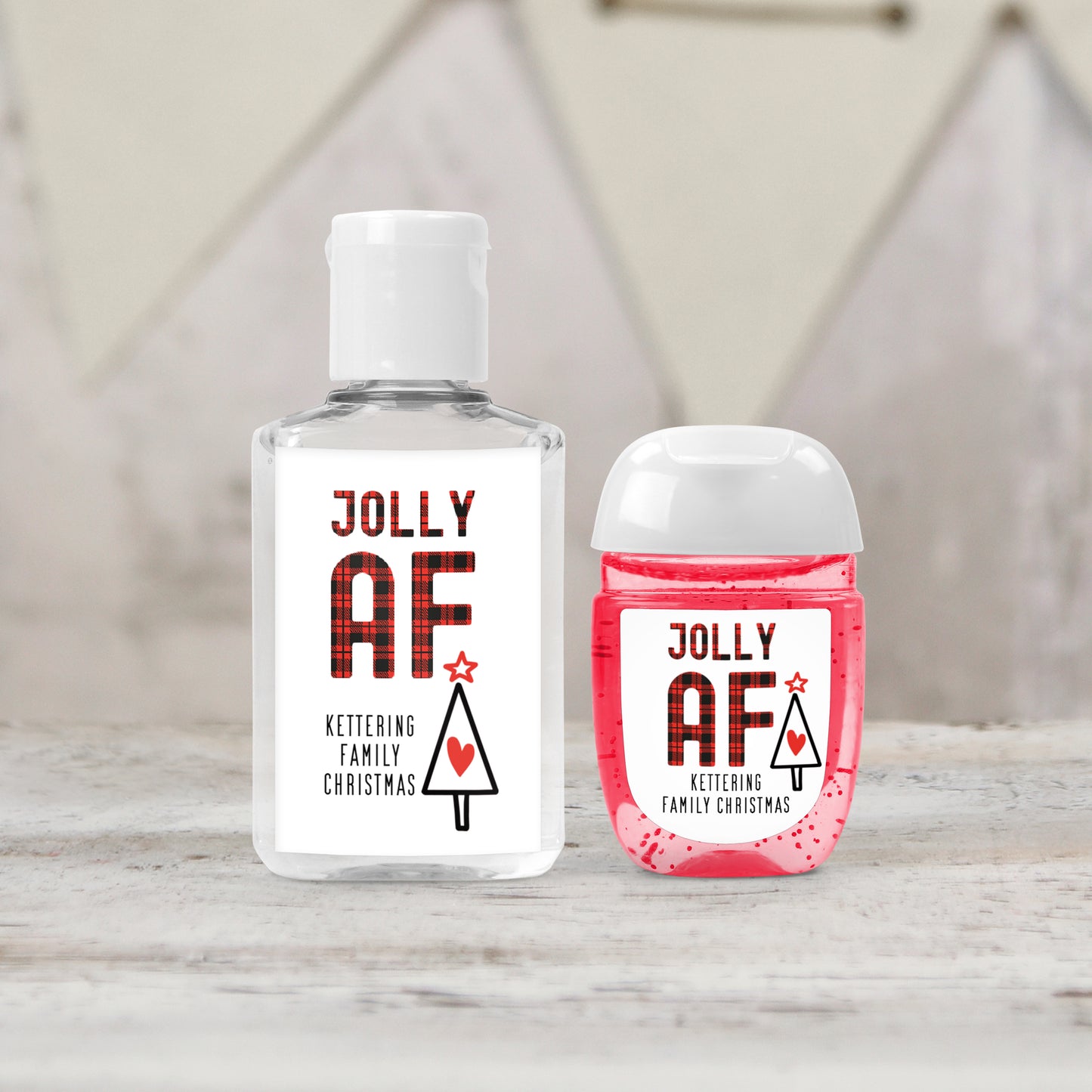 Jolly AF Personalized PRINTED Christmas Hand Sanitizer LABELS for Festive Holiday Parties | Adult Christmas Party Favor Stickers [5040]