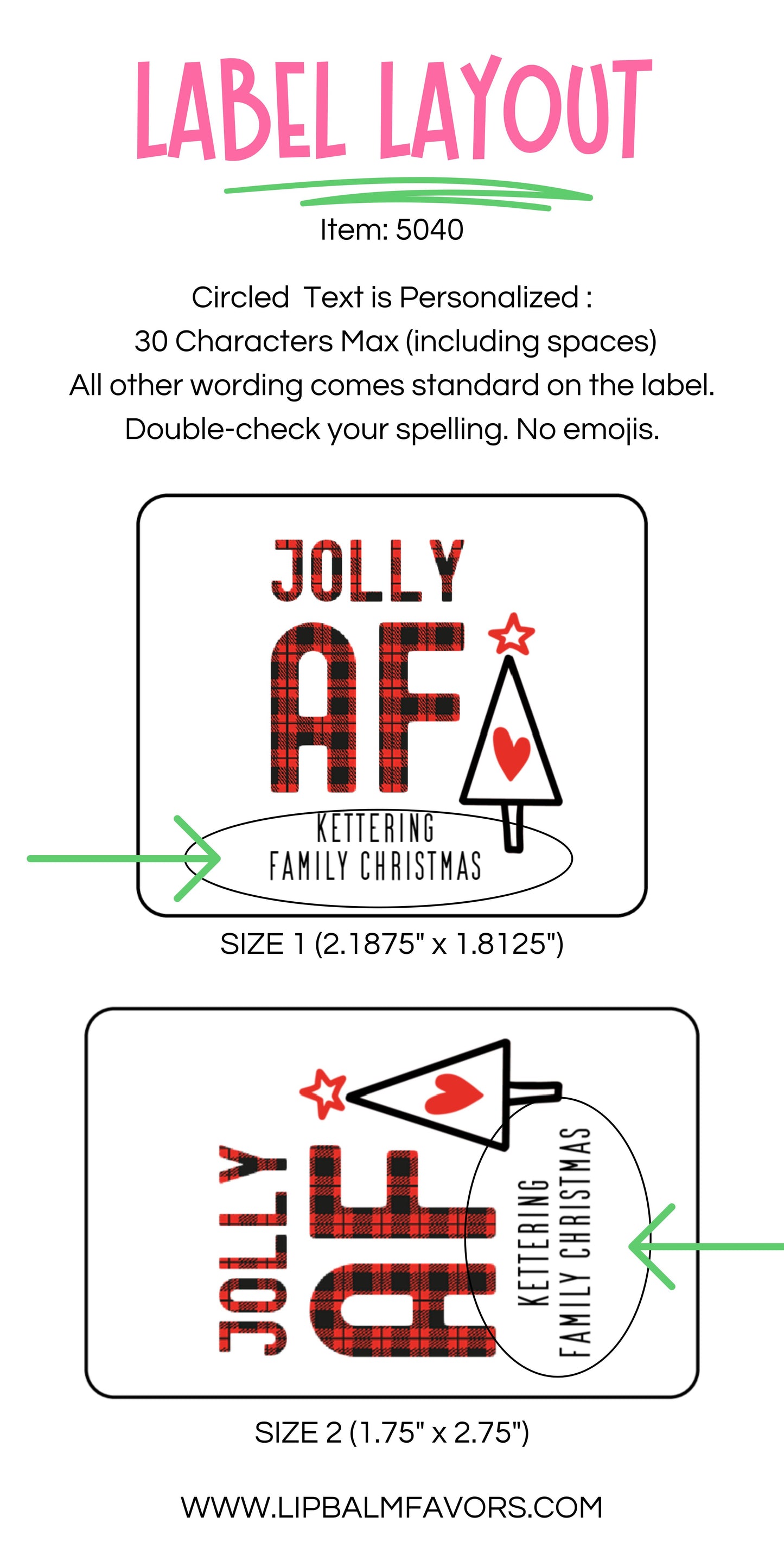 Jolly AF PRINTED Personalized Christmas Lip Balm Favors LABELS for Adults | Create the Perfect Party Gifts [5040]