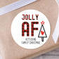 Jolly AF PRINTED 2" Square or Round Christmas Party Favor LABELS | Holiday Party Supplies | Buffalo Plaid Christmas Sticker for Favor [5040]