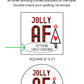 Jolly AF PRINTED 2" Square or Round Christmas Party Favor LABELS | Holiday Party Supplies | Buffalo Plaid Christmas Sticker for Favor [5040]