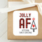 Jolly AF PRINTED 2" Square or Round Christmas Party Favor LABELS | Holiday Party Supplies | Buffalo Plaid Christmas Sticker for Favor [5040]